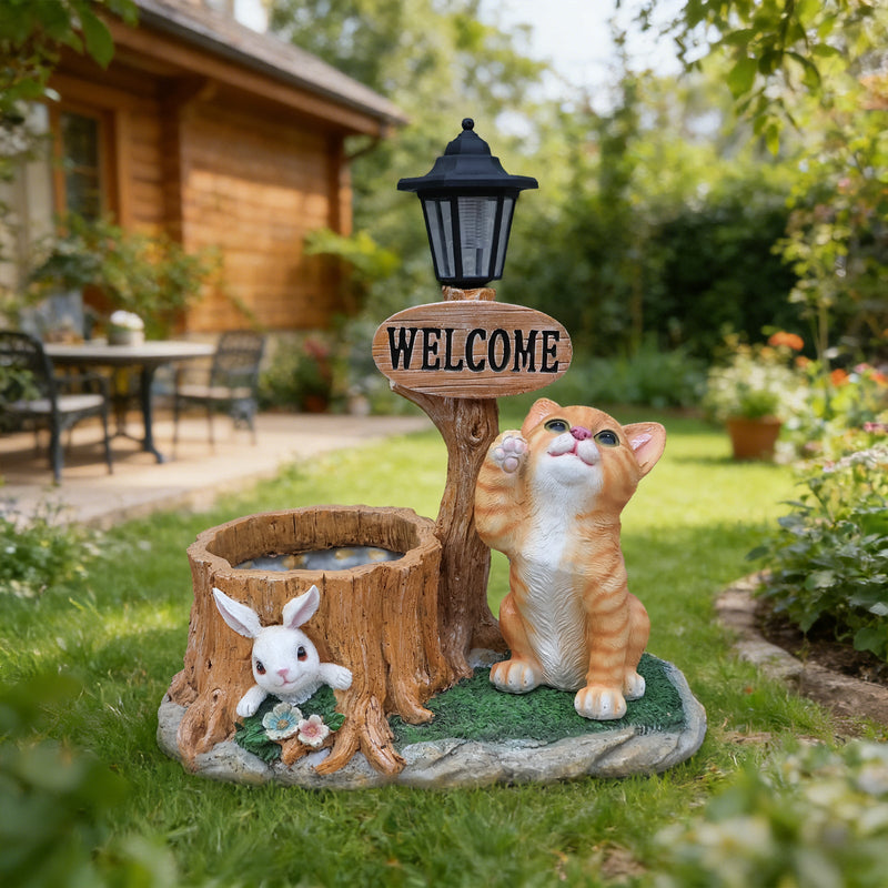 Cute Cat Planter Statue Garden Decor, photo 2 of 10
