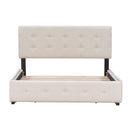 Upholstered Platform Bed With Classic Headboard And Drawers, No Box Spring Needed by Unique Piece Furniture