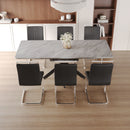Modern Extendable Dining Table Set For 6 - 8 - Black / Gray by HouseOfZazla