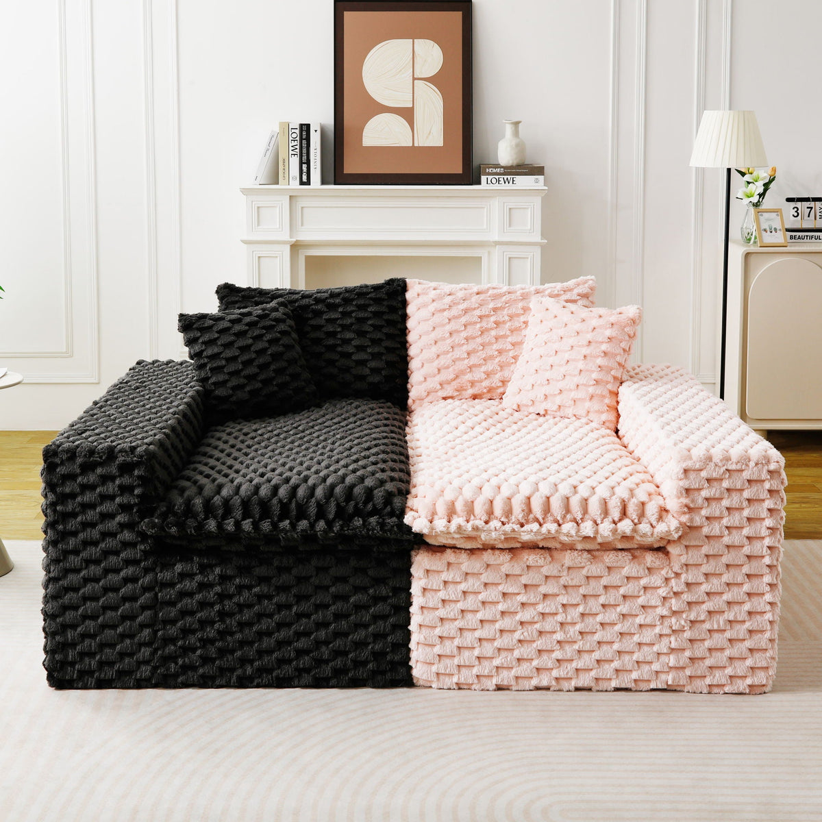 Multifunctional Sofa Pink Black, Fits 4 People, photo 8 of 40