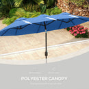 Outsunny 9.5' Double-Sided Patio Umbrella with 3 Air Vents, Tilt and Crank by HouseOfZazla