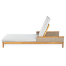76.8" Solid Acacia Wood Sun Lounger Set of 2 with Grey Cushions by HouseOfZazla