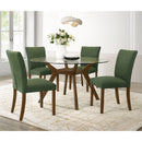 Flynn - Round Glass Top Dining Table - Brown by HouseOfZazla
