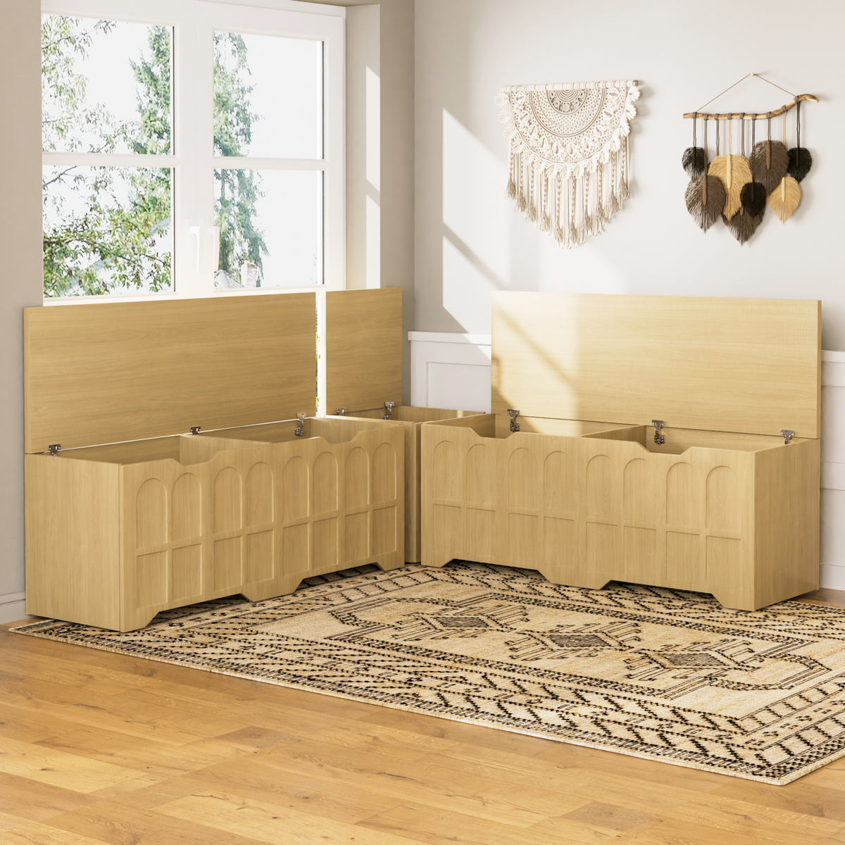 3-Piece L-Shaped Multifunctional Storage Bench, photo 5 of 10
