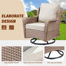 2-Person Outdoor Wicker Swivel Rocker Seating Group