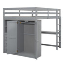 Loft Bed With Built In Wardrobe, Shelves And Drawers by HouseOfZazla