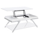 Briana - 2 Piece Coffee And End Table Set With Lift Top Legs - Gloss White by HouseOfZazla