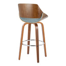 Fabrizzi - Mid Century Modern Fixed Height Barstool With Swivel With Round Footrest (Set of 2) by HouseOfZazla