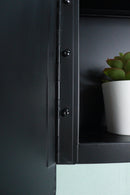 20x28 inch Black Metal Framed Wall mount or Recessed Bathroom Medicine Cabinet with Mirror