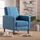 Mid-Century Modern Recliner With Button Tufted Waffle Stitch