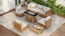 K&K 8-Piece Patio Furniture Set with Fire Pit Table by HouseOfZazla