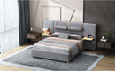 Upholstered Platform Bed, 2 Outlets And USB Charging Ports On Both Sides, 2 Bedside Pillows, Storage Shelves by HouseOfZazla