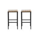 Outdoor Bar Stool With Slat Design And Metal Frame (Set of 2) by HouseOfZazla