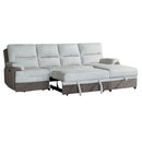 Kia - Sectional With Power And USB - Beige / Brown by HouseOfZazla