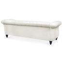 84.65" Rolled Arm Chesterfield 3 Seater Sofa