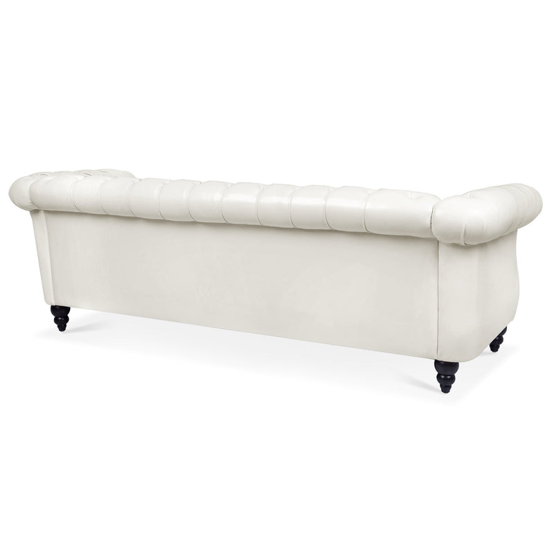 84.65" Rolled Arm Chesterfield 3 Seater Sofa