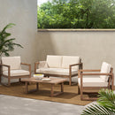 4-Piece Acacia Wood Patio Furniture Set