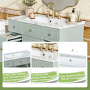 36" Green Bathroom Vanity with Ceramic Sink