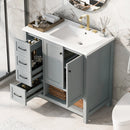 36" Bathroom Vanity with Sink Top and Storage Cabinet by HouseOfZazla