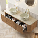 DINA 60" Bathroom Vanity with Ceramic Basins and Sintered Stone Top by HouseOfZazla