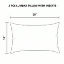 2 Pack Outdoor Lumbar Pillow with Inserts