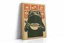 Ramen Frog in Retro Woodblock Style by Kooly