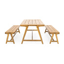 Outdoor 3-Piece Picnic Table Set in Acacia Wood by HouseOfZazla