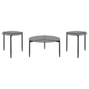 Rosalie 3-piece Round Coffee and End Table Set Grey
