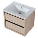 24" Bathroom Vanity with 2 Soft Close drawers, White Ceramic Basin-BLO-G-