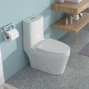 1 Piece Toilet For Bathroom, Dual Flush 1.24 / 1.6 Gpf, Soft Closing Seat - White by HouseOfZazla