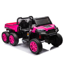 24V 2-Seater UTV-XXL Ride On Truck with Dump Bed for kid,Ride On 4WD UTV with 6 Wheels,Foam Tires, Suitable for Off-Roading,remote control,Three-Point Safety Harness