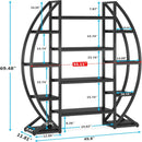 Triple Wide Oval Etagere Bookcase With Shelves For Living Room by HouseOfZazla