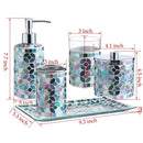 5-Piece Decorative Mosaic Glass Bathroom Accessories Set