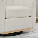 360 Degrees Swivel Upholstered Barrel Armchair For Living Room - Ivory by HouseOfZazla