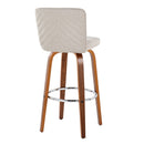 Henry - Contemporary Fixed Height Barstool With Swivel With Round Footrest (Set of 2) by HouseOfZazla