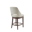 Counter Stool With Swivel Seat, Upholstery And Solid Wood Legs - Cream by HouseOfZazla