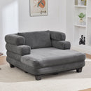 Oversized Chaise Lounge Sofa Bed with Deep Seat and Layered Armrests by HouseOfZazla