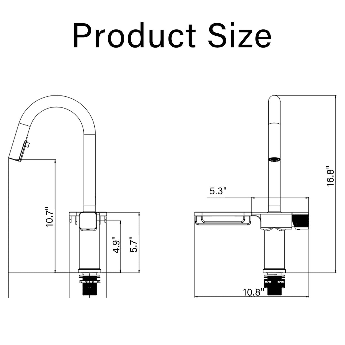Cincosky - High Arc Pull Down Kitchen Faucet, Single Hole, photo 3 of 14