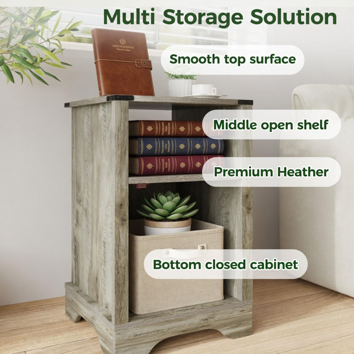 Farmhouse Nightstand, Charging Station & Storage, photo 12 of 40