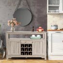 Server Buffet Sideboard With Wine Rack and Open Shelf by LJGDeals