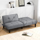 Convertible Folding Futon Sofa Bed with 6-Position Adjustable Backrest-Gray by LJGDeals
