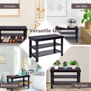 3 Tier Bamboo Bench Storage Shoe Shelf-Natural by LJGDeals