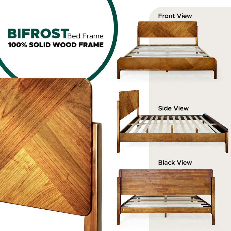 Rorns Bifrost Platform Bed Frame With Headboard for Modern Bedrooms