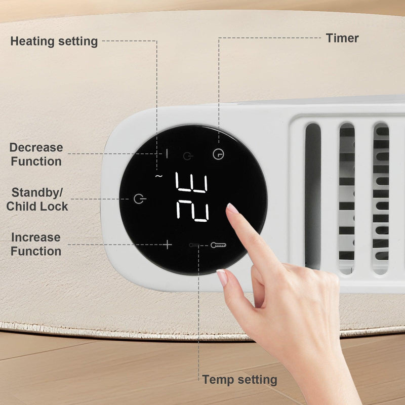 1500W Electric Baseboard Space Heater with Remote Control and LED Display