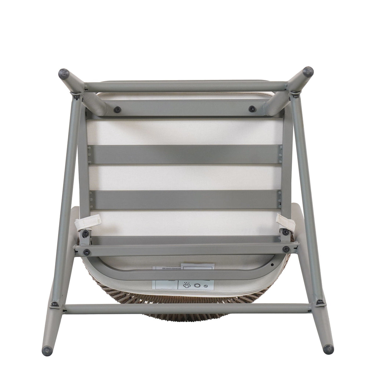 Outdoor Bar Height Metal Frame Counter Stools with Scallop-Shaped Backrest & Water-Resistant Cushions, photo 9 of 40