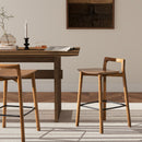 Sven - Modern Minimalist Low Back Counter Stool - Dark Brown Walnut by HouseOfZazla