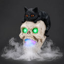 Halloween Cat Skull Statue