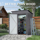 5 X 3 Ft Durable Metal Shed Outdoor Storage Shed With Pitched Roof And Lockable Door - Gray by HouseOfZazla