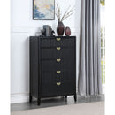 Mason - 5 Drawer Chest With Fluted Design - Black by HouseOfZazla