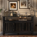 U_Styled 55.1'' Pine Wood Buffet Cabinet with 3-Door Storage